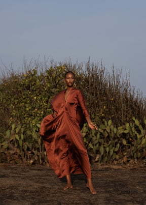EVE DRAPED FLOOR LENGTH DRESS