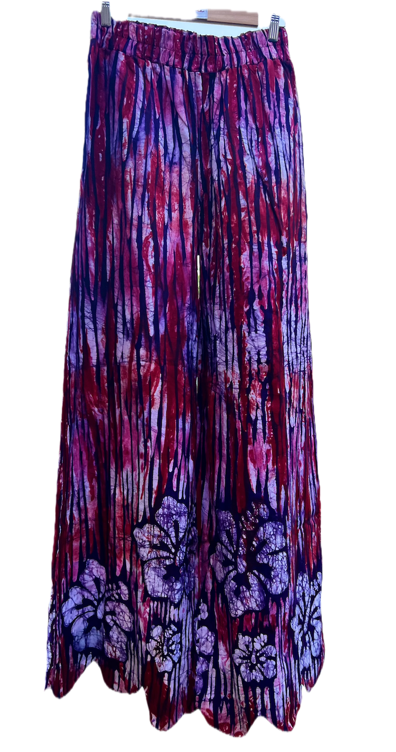 FRIDA, wide-leg batik trousers