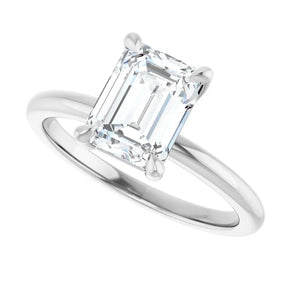 1 3/4 CT Lab-Grown Emerald Diamond Solitaire Ring in 14K Gold