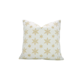 Classic Handmade  Block Print Thick Cotton White Pillow Cover - Sparkle