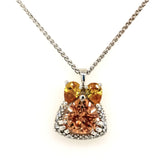 Sterling Silver Trillion & Pear Cut Silver Necklace