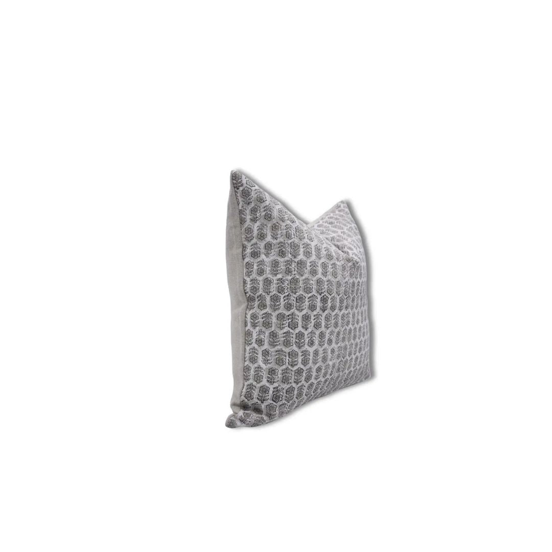 Block Print Thick Linen Boho Décor Cushion Cover- Tulsi Buti