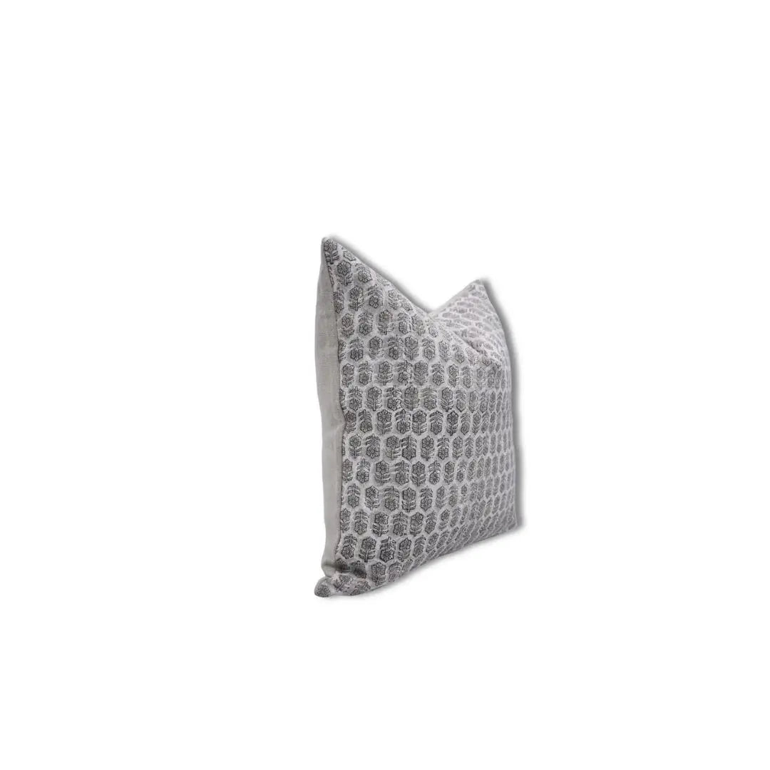 Block Print Thick Linen Boho Décor Cushion Cover- Tulsi Buti