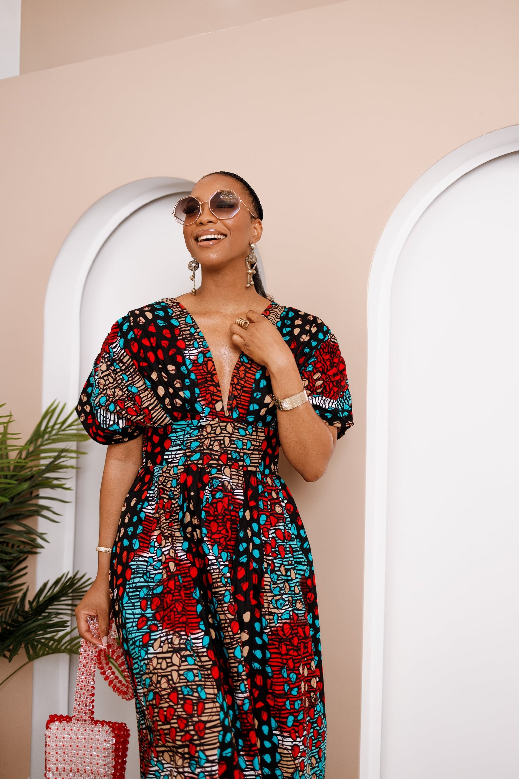 Obidia Ankara Maxi Dress – Bold Elegance in Vibrant Print