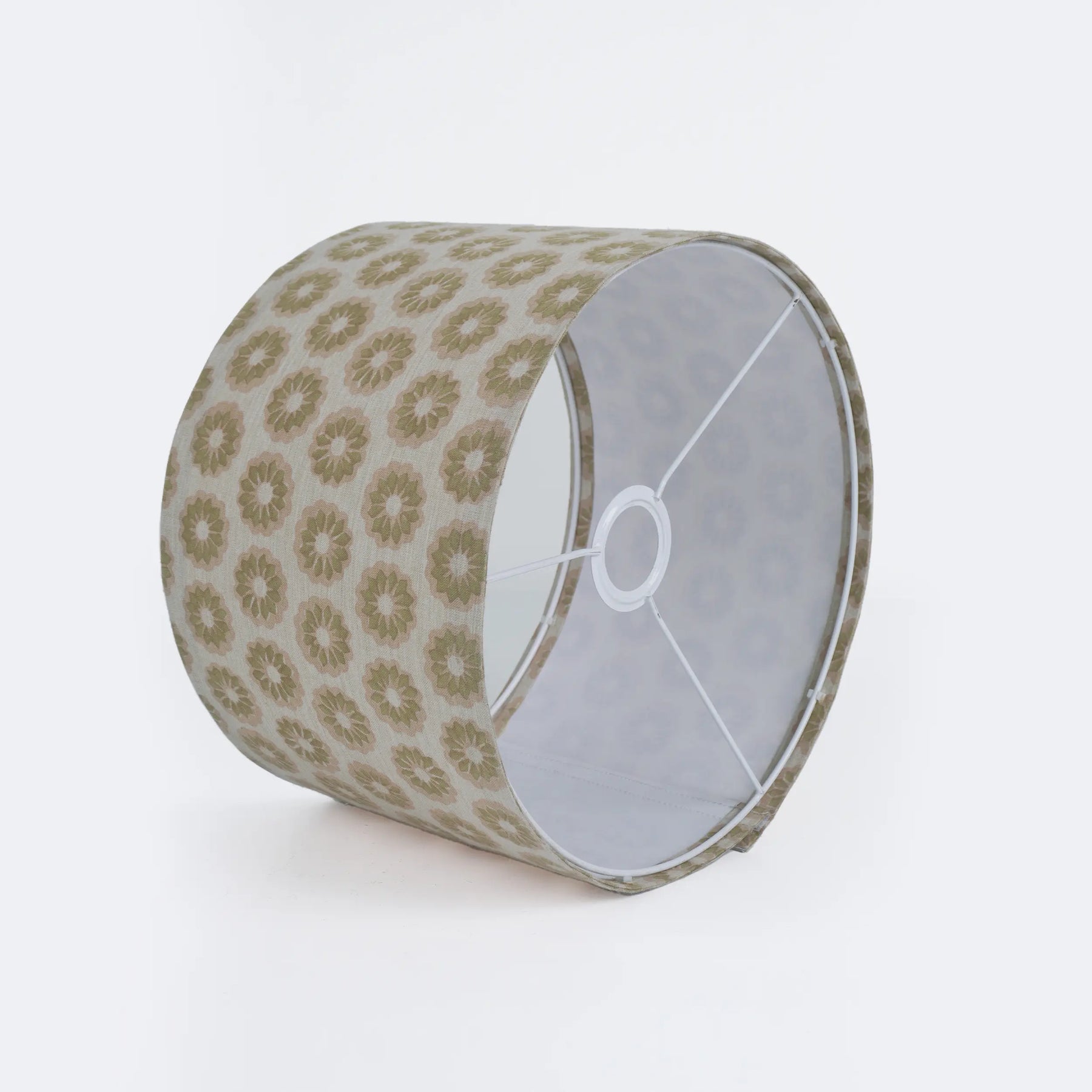 Home Decor Block Printed Linen Blend Drum Lampshade - Bulbul