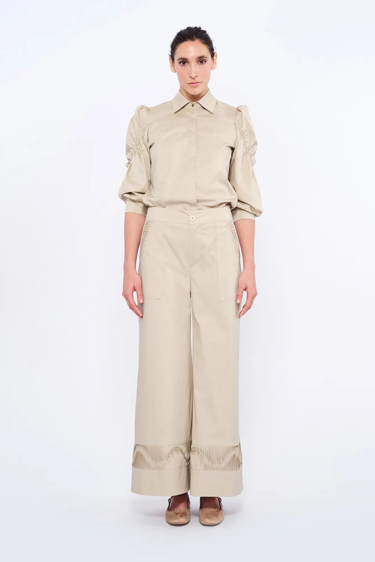 Viena Sculptural Hem Trouser | Pristine