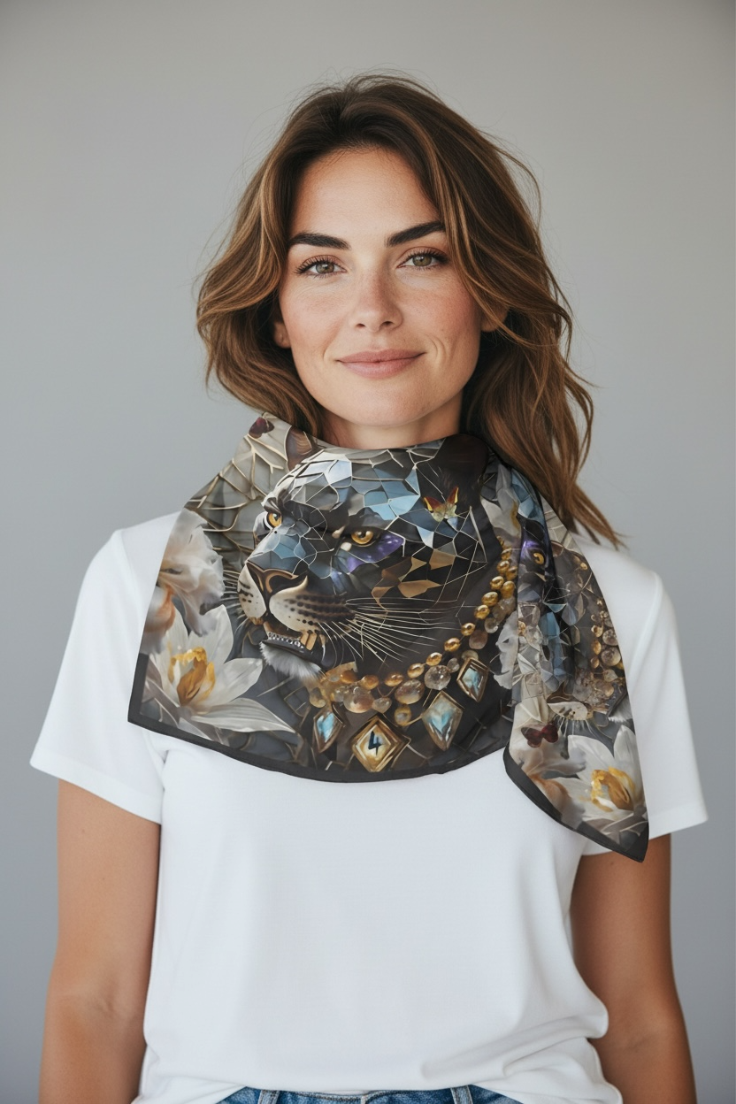 Dusk's Crystal Guardian Extra Large Silk Scarf