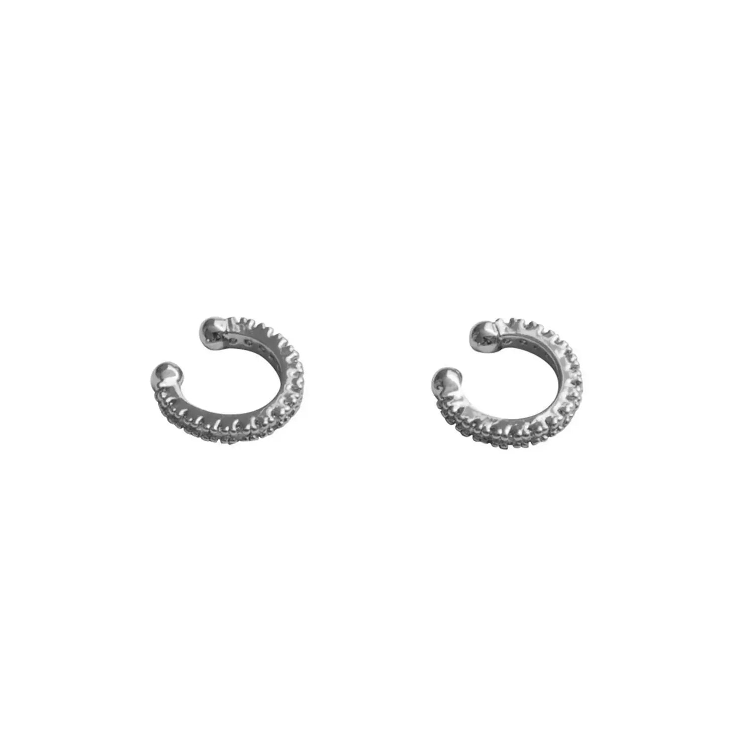 Double Pavé Ear Silver Cuff