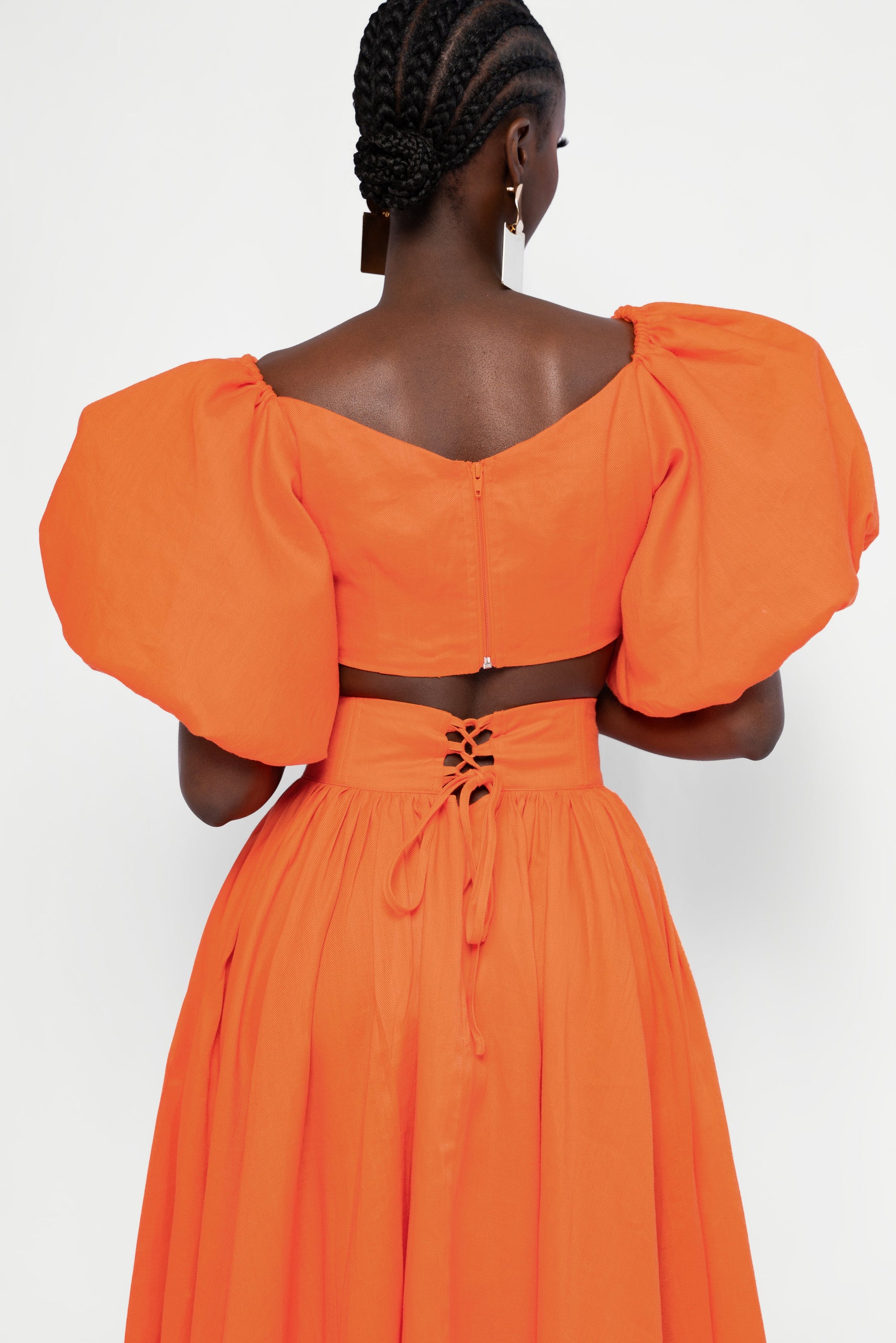 Linen DANI Maxi skirt in Orange