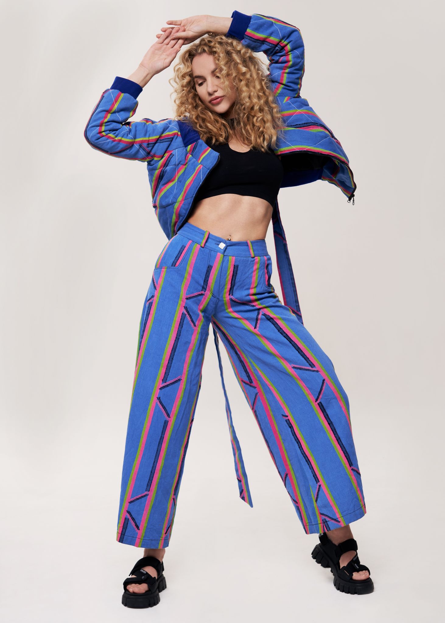 KEYS, Sky blu Wide-legs trousers with denim cut