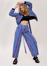 Keys,  Denim-style Wide-leg Trousers