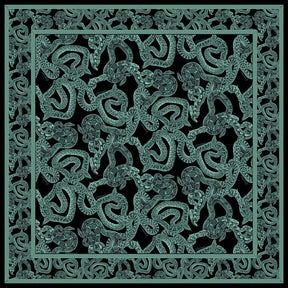 Silk Serpent Noir Scarf - Large