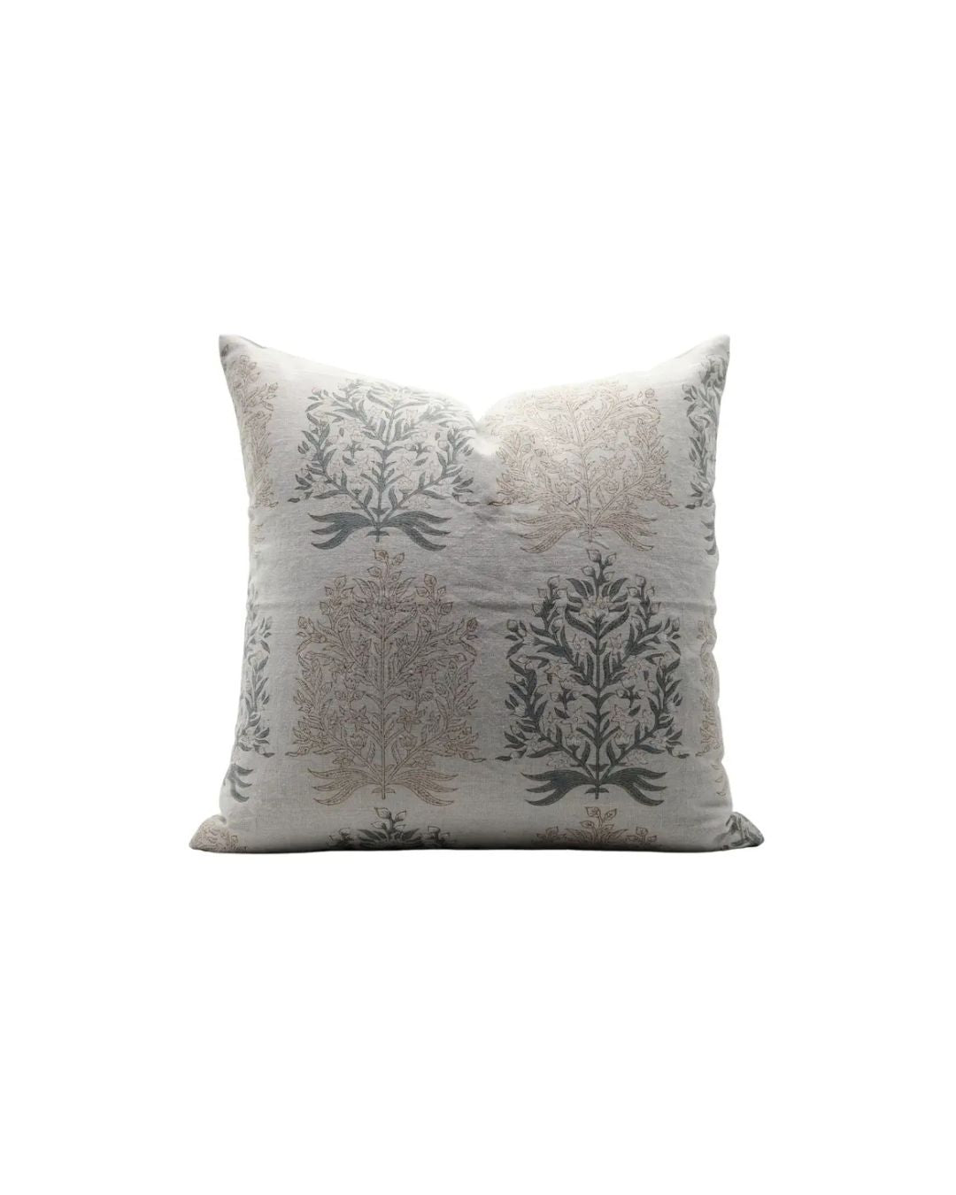Indian Hand Block Printed Design Pure Linen Pillow Cover - Vrindavan