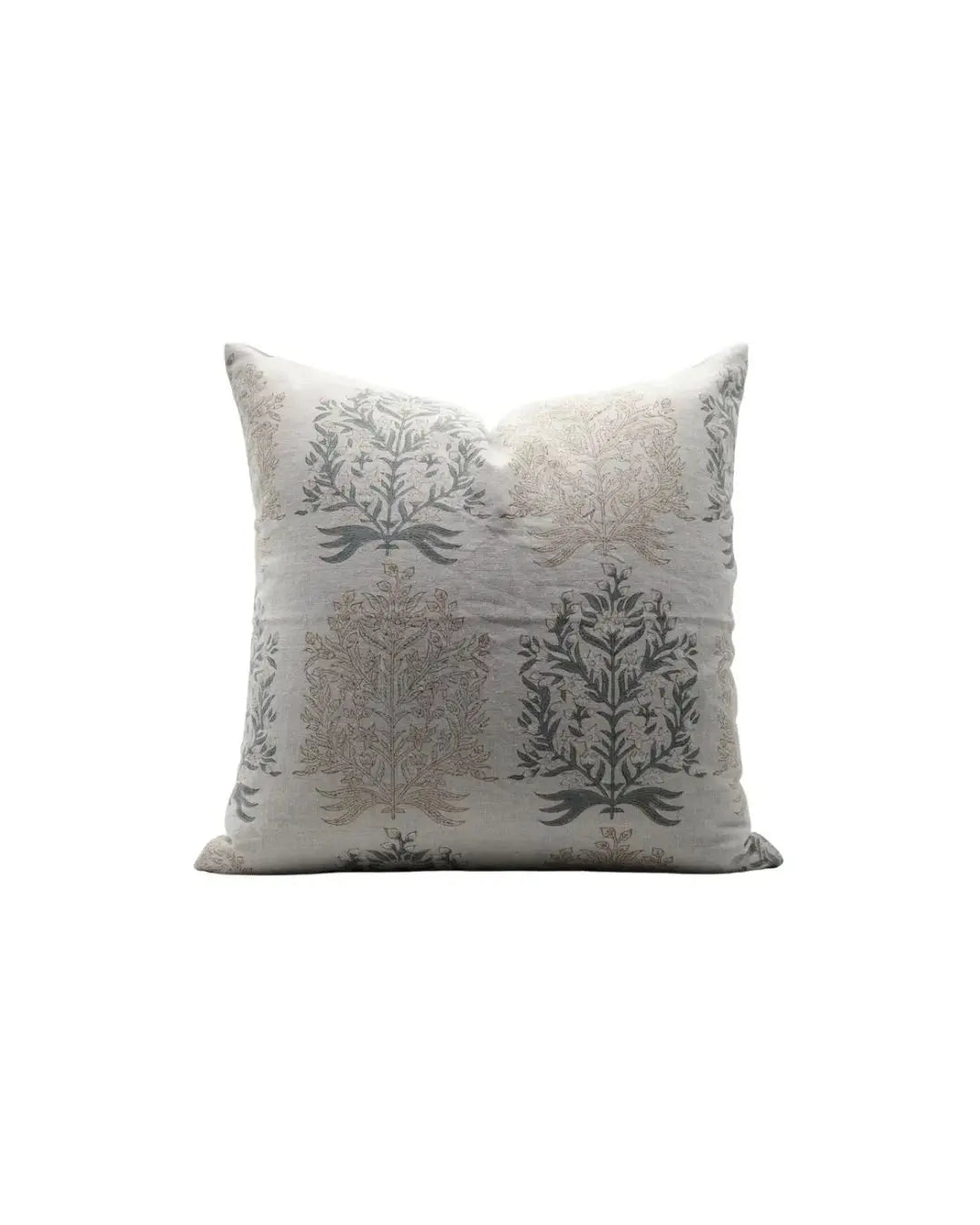 Indian Hand Block Printed Design Pure Linen Pillow Cover - Vrindavan