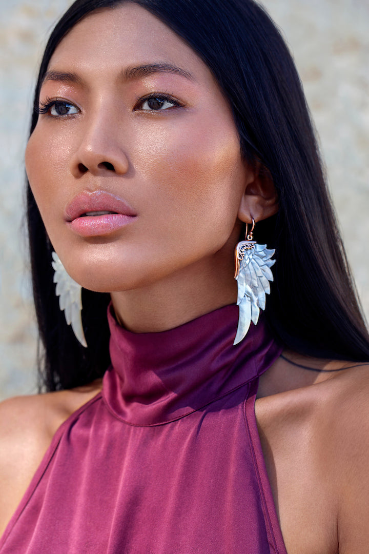 Opal Wonder Earrings (Large, Rose Gold)