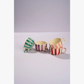 Ceramic Red Cappuccino Cup, 2.9 x 3.9 Inches