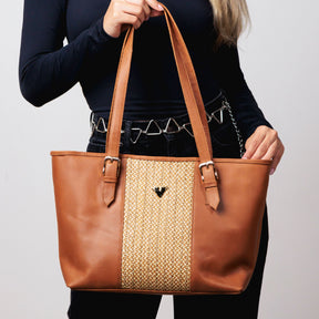 Brown Leather Victoria Tote Bag