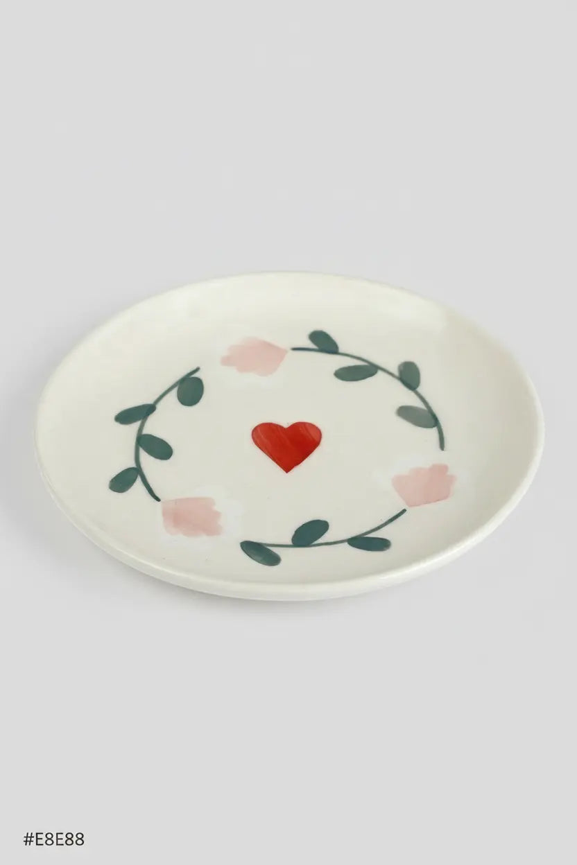 Ceramic Dessert Plates Amour Petal ( Set Of 2 ) , 7 Inches