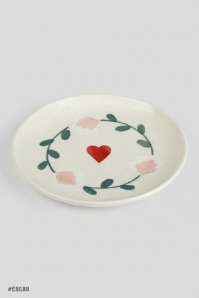 Ceramic Dessert Plates Amour Petal ( Set Of 2 ) , 7 Inches