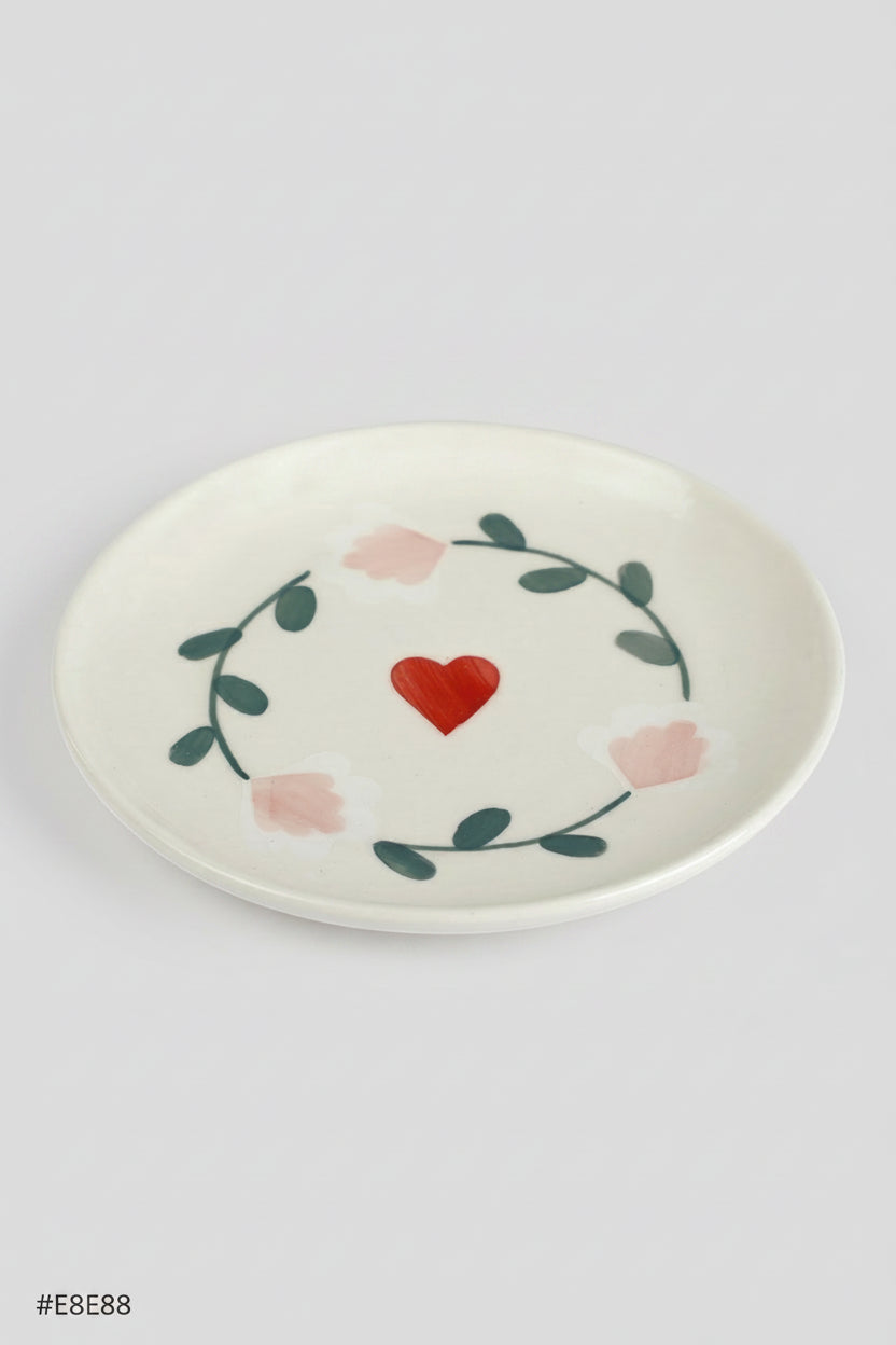 Ceramic Dessert Plates Amour Petal ( Set Of 2 ) , 7 Inches