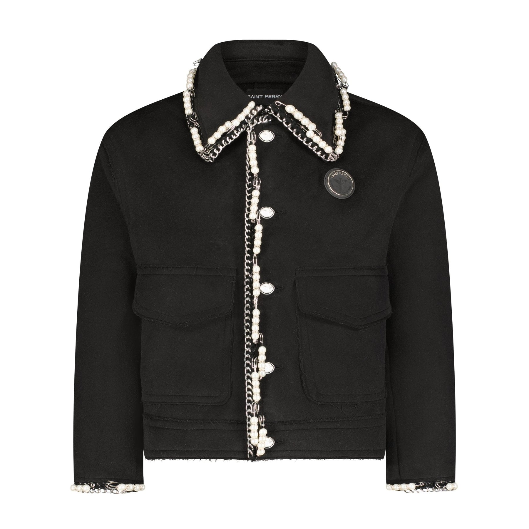 Stud and pearls embellished Jacket