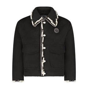 Stud and pearls embellished Jacket