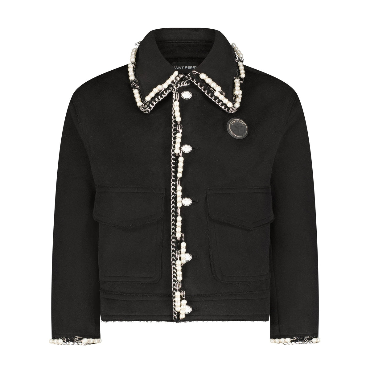 Stud and pearls embellished Jacket