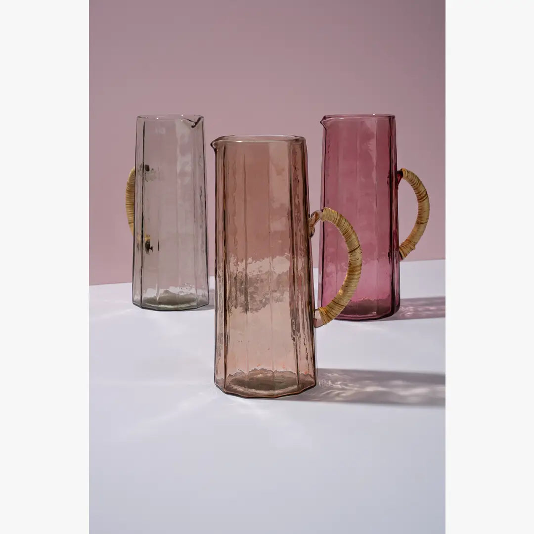 Hammered water pitcher, Pink -6.25 x 9.5 Inches
