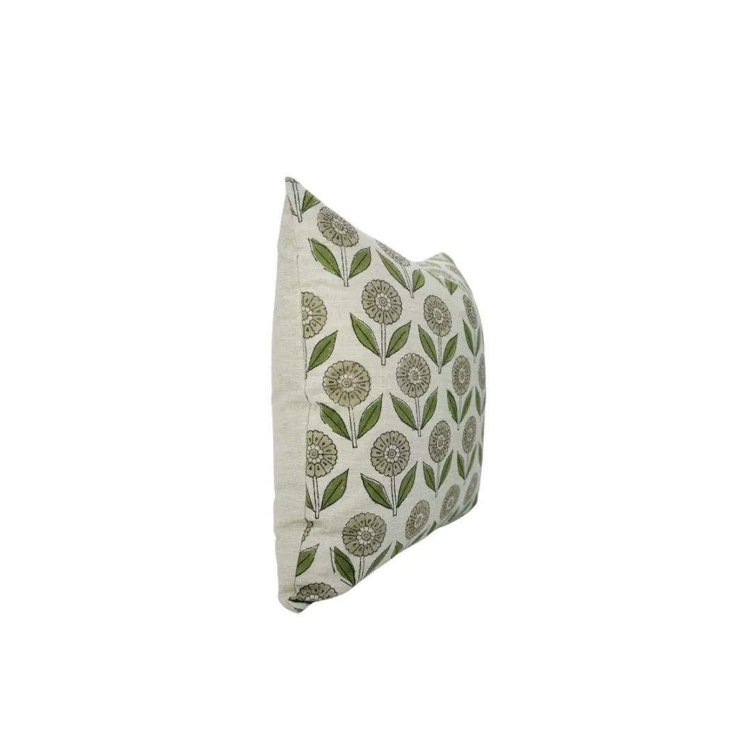Natural Printed Linen Blend Pillow Cover - Genda Pushp