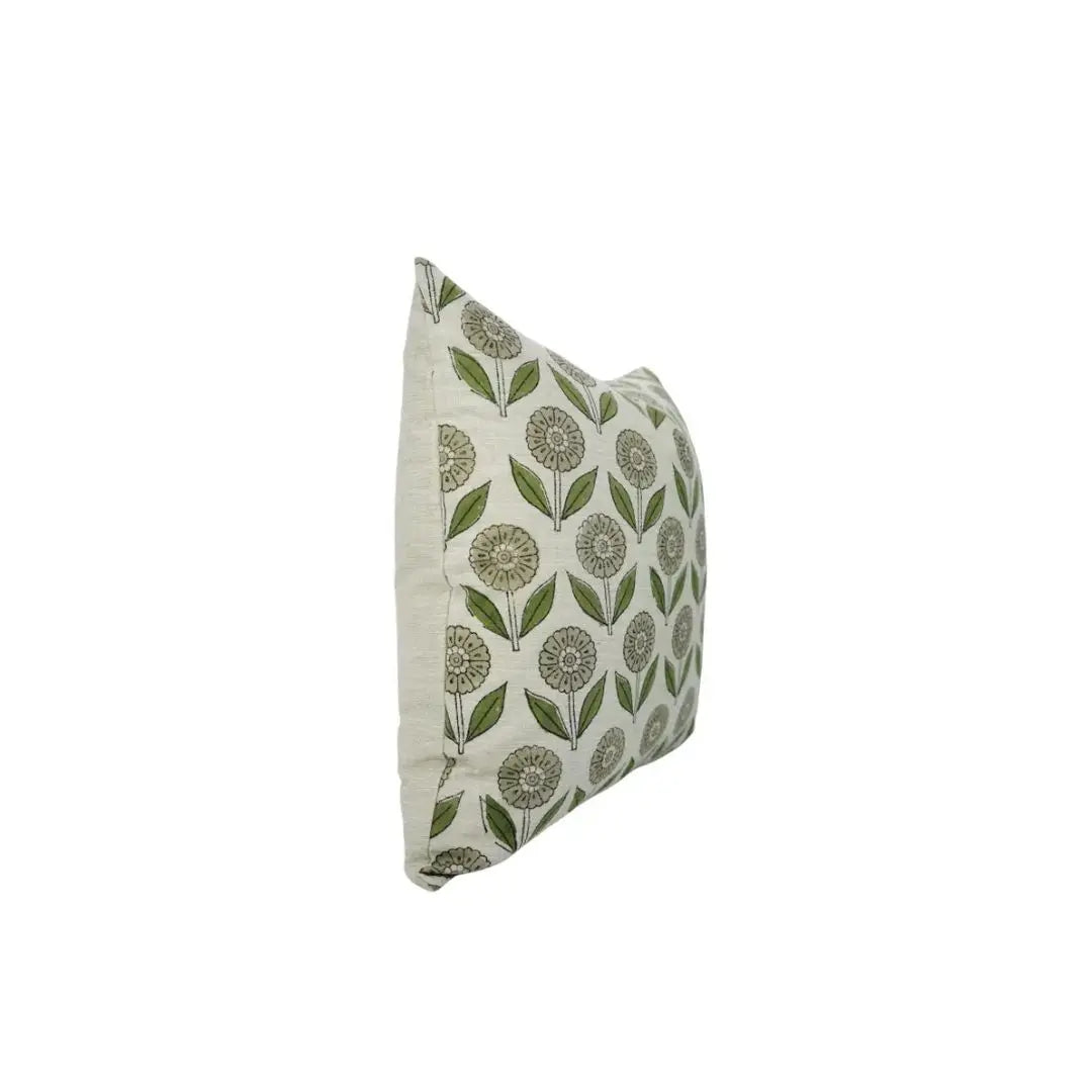 Natural Printed Linen Blend Pillow Cover - Genda Pushp
