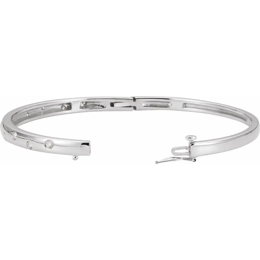 1/2 CT Natural Diamond Bangle in 14K Gold