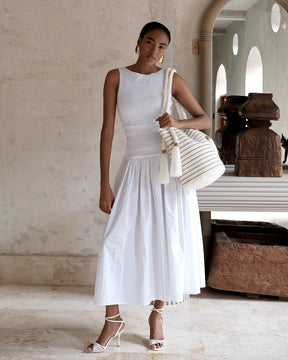 Artisan Wayuu Silver Gold Stripe Tote
