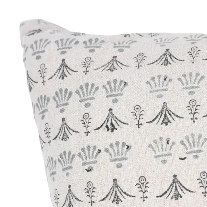 Accent Handmade Block Print Pure Linen Pillow Cover  - Hastkala