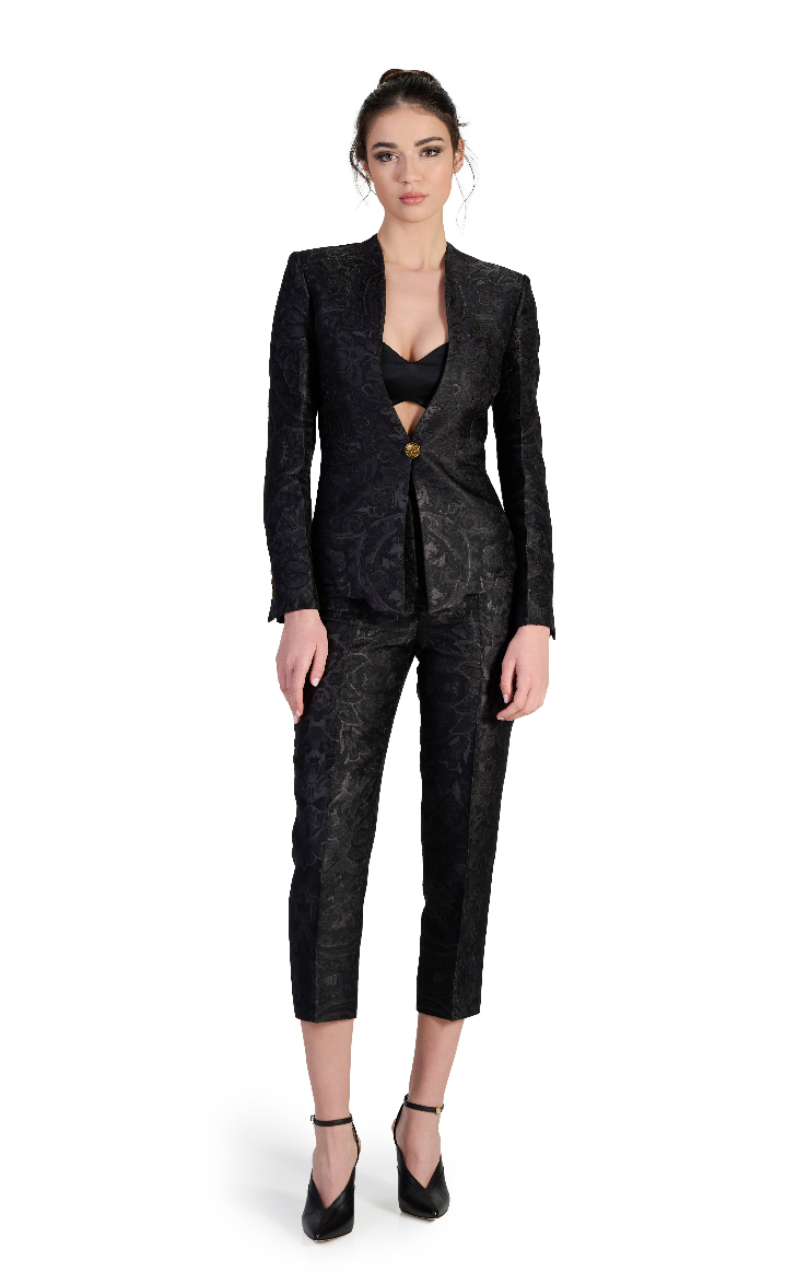 Aria Cropped Trousers in Black Elysium