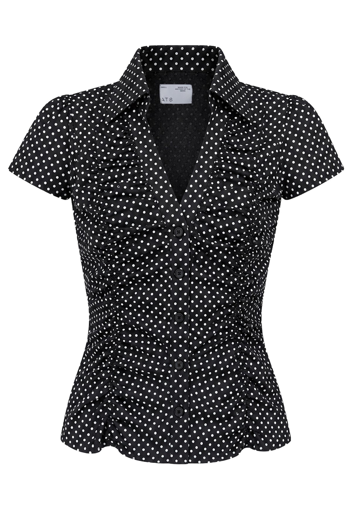 MARIELLE POLKADOT RUCHED BLOUSE