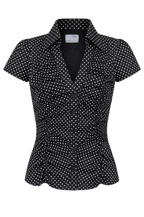 MARIELLE POLKADOT RUCHED BLOUSE