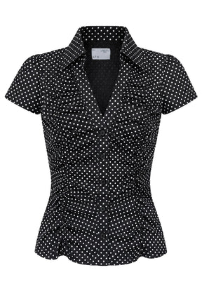 MARIELLE POLKADOT RUCHED BLOUSE