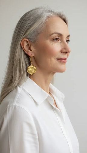 Luxe Gold Flower Earrings