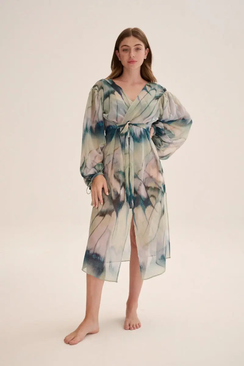 KIMONO Dress Print Sage