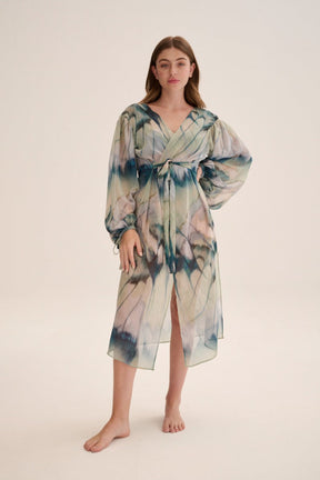 KIMONO Dress Print Sage