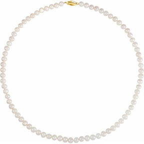 Panache Cultured Freshwater Pearl 18" Necklace in 14K Gold