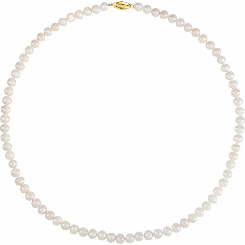 Panache Cultured Freshwater Pearl 18" Necklace in 14K Gold