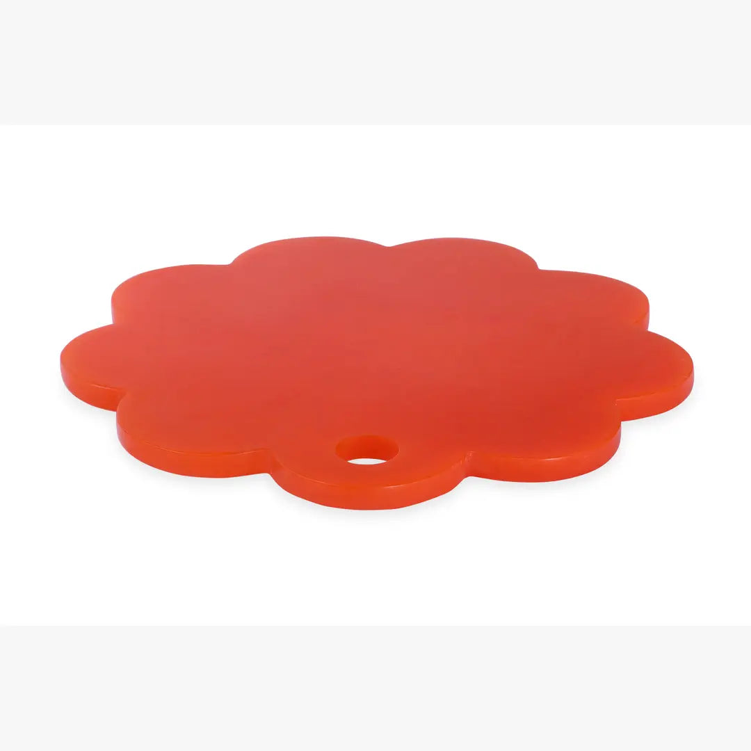 Scallop Resin Cheese Charcuterie Board, Orange - 9 Inches