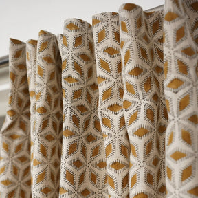 Classic Block Viscose Linen Ring Curtain - Shatkon