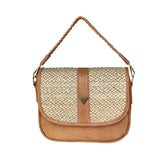 Beige Leather Carriel Bag – Handmade Crossbody & Handbag with Palm Strap Detail, Timeless Leather Purse