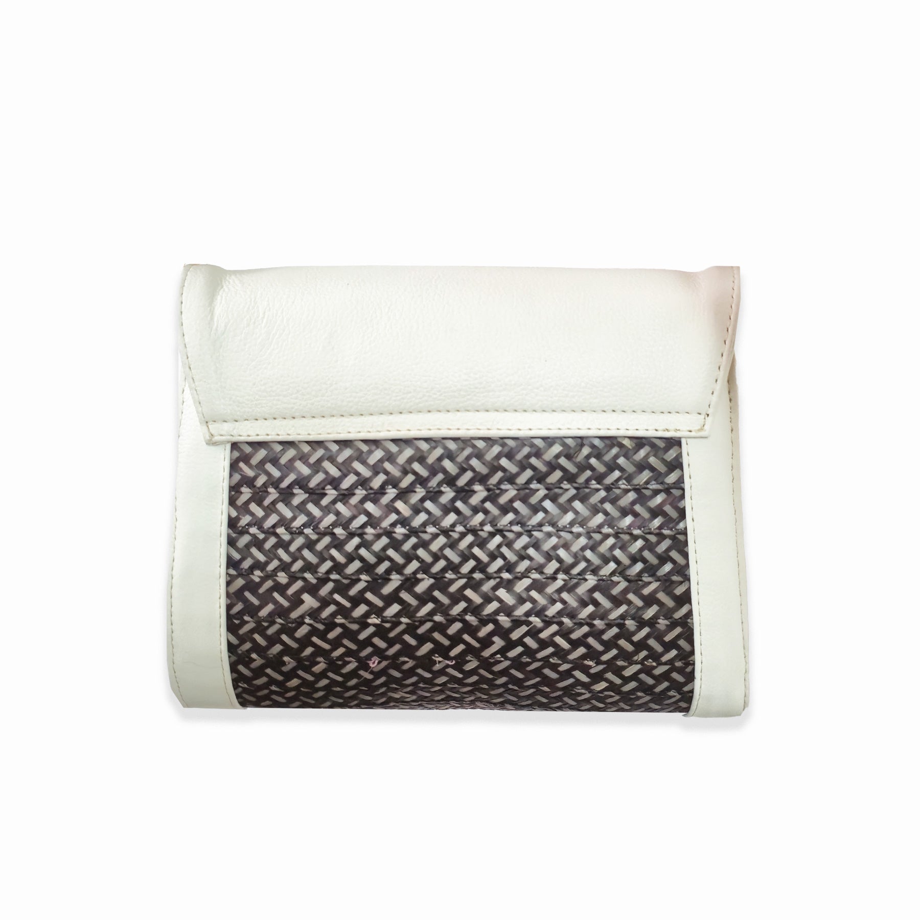 Beige Leather Crossbody Curvo Bag