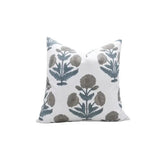 Bold Design Handmade Block Print Thick Cotton White Pillow Cover-  Badshah