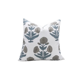 Bold Design Handmade Block Print Thick Cotton White Pillow Cover-  Badshah