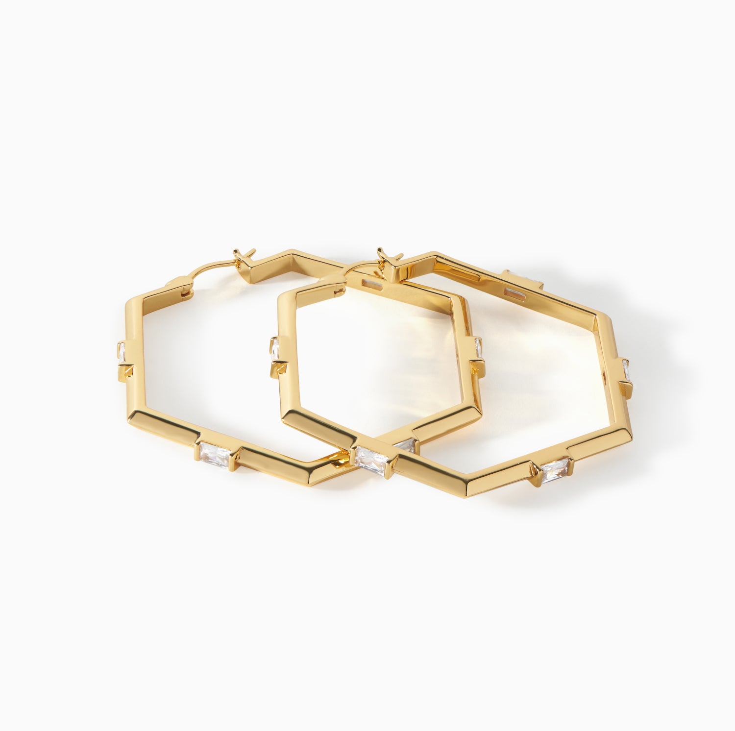 The Claire Hexagon Hoop Earrings - Large