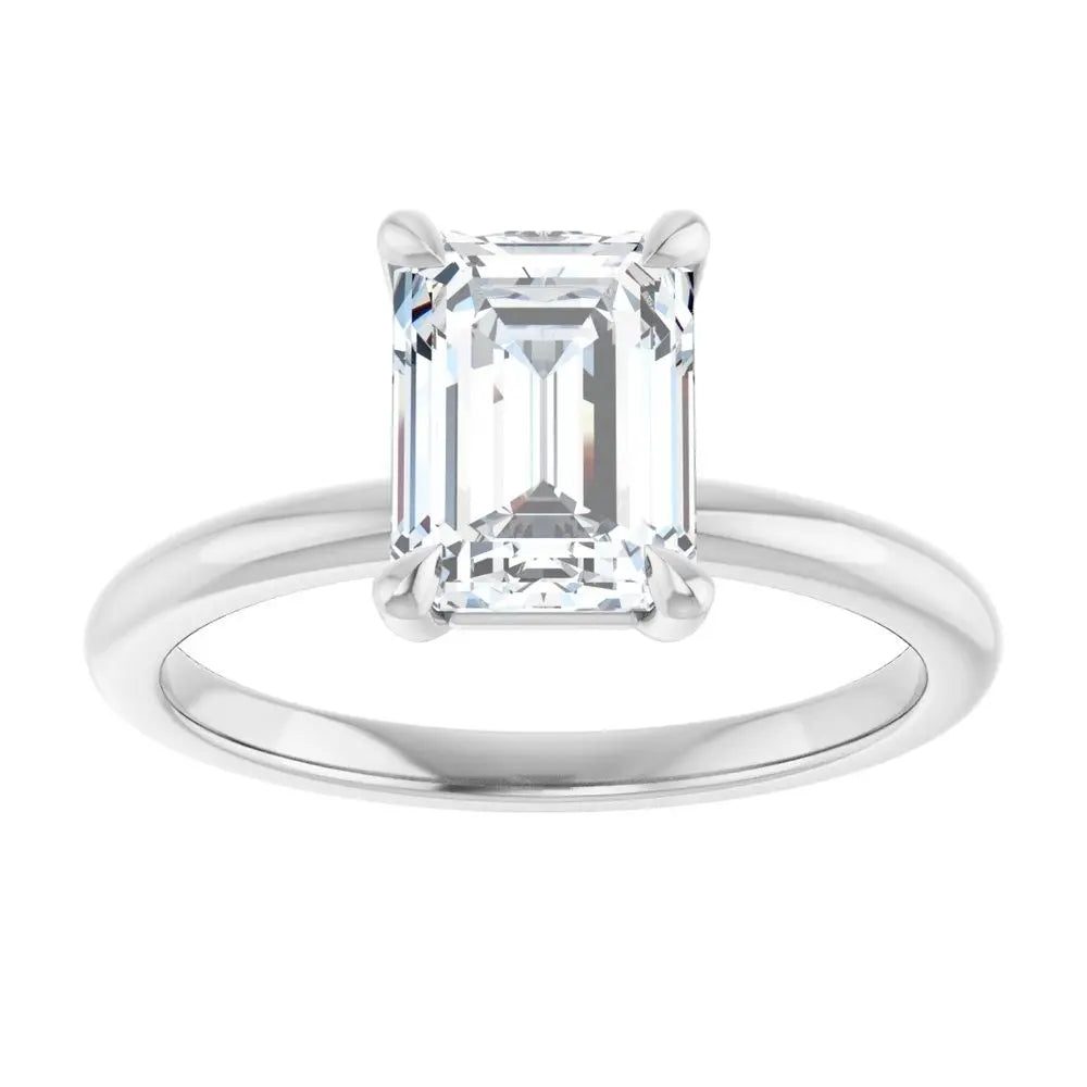 1 3/4 CT Lab-Grown Emerald Diamond Solitaire Ring in 14K Gold